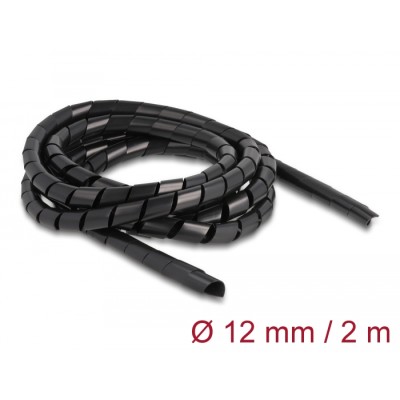 Delock Spiral Hose flexible 2 m x 12 mm black