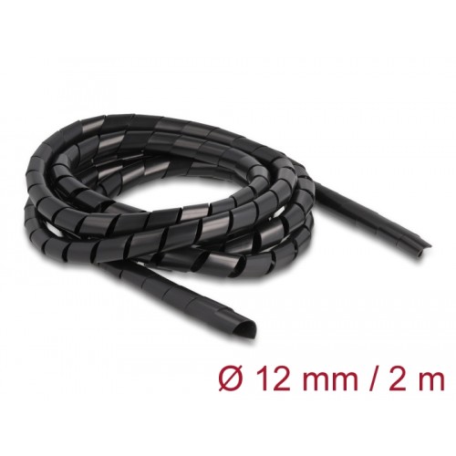 Delock Spiral Hose flexible 2 m x 12 mm black