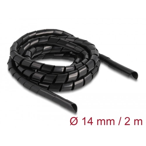 Delock Spiral Hose flexible 2 m x 14 mm black
