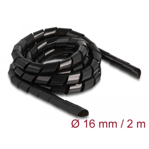Delock Spiral Hose flexible 2 m x 16 mm black