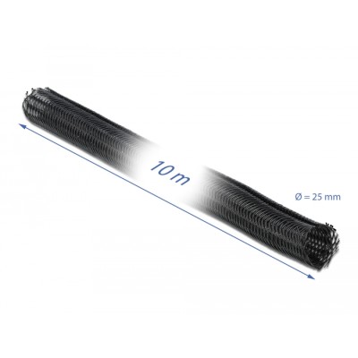 Delock Braided Sleeving self-closing 10 m x 25 mm black 2
