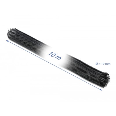 Delock Braided Sleeving with Hook-and-Loop Fastener 10 m x 19 mm black 2