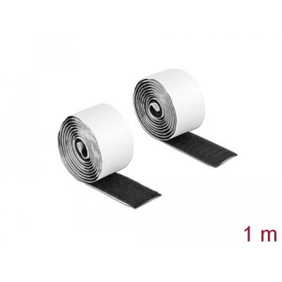 Delock Velcro tape self-adhesive with hook and loop tape L 1 m x W 25 mm black