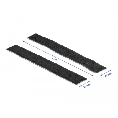 Delock Velcro tape self-adhesive with hook and loop tape L 1 m x W 25 mm black 2