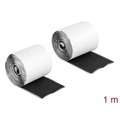 Delock Velcro tape self-adhesive with hook and loop tape L 1 m x W 50 mm black