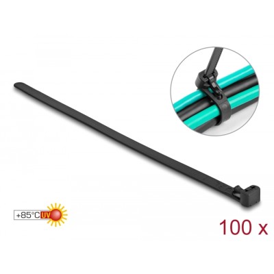 Delock Cable ties reusable heat-resistant L 300 x W 7.6 mm 100 pieces black