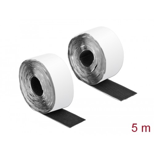 Delock Hook-and-loop tape self-adhesive L 5 m x W 50 mm black