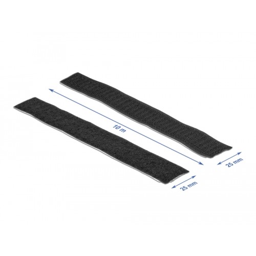 Delock Hook-and-loop tape self-adhesive L 10 m x W 25 mm black