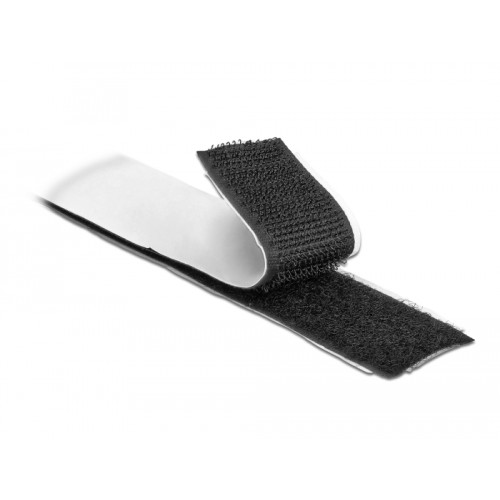 Delock Velcro tape self-adhesive with hook and loop tape L 10 m x W 25 mm black