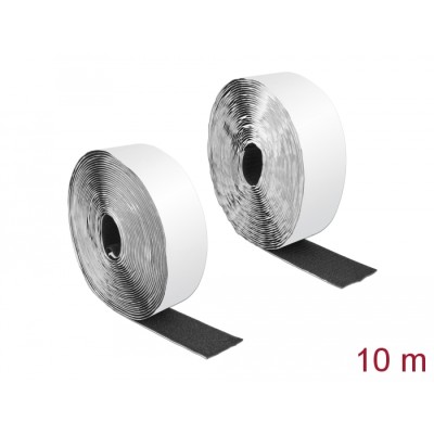 Delock Velcro tape self-adhesive with hook and loop tape L 10 m x W 50 mm black