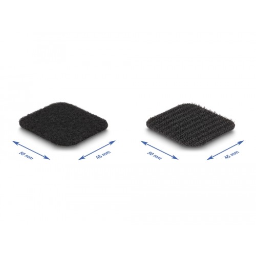 Delock Hook-and-loop pad on roll self-adhesive 45 x 50 mm - length 5 m black