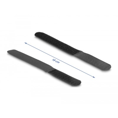 Delock Hook-and-loop cable tie L 180 x W 20 mm black 10 pieces 2