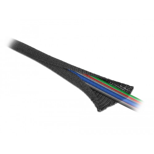 Delock Woven Sleeve self-closing heat-resistant 2 m x 8 mm black
