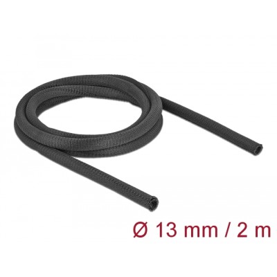 Delock Woven Sleeve self-closing heat-resistant 2 m x 13 mm black