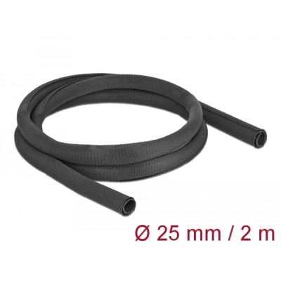 Delock Woven Sleeve self-closing heat-resistant 2 m x 25 mm black