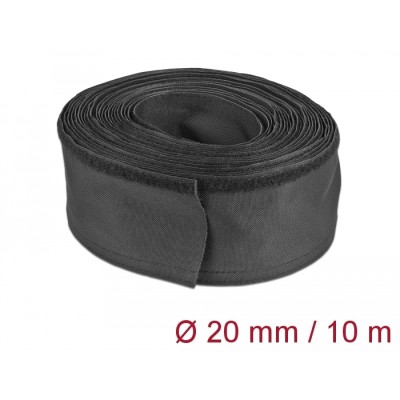 Delock Woven Sleeve with Hook-and-Loop Fastener heat-resistant 10 m x 20 mm black