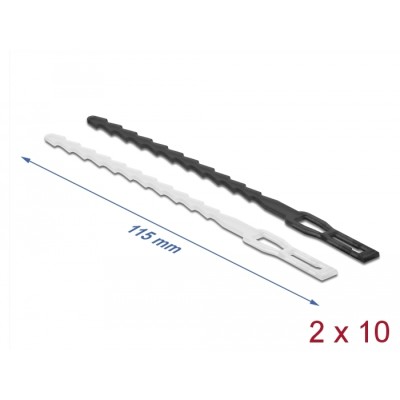Delock Cable tie lightning-shaped with fastening eyelet L 115 x W 4.5 mm reusable 20 pieces