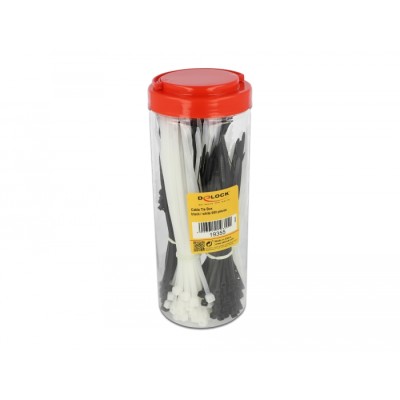 Delock Cable tie assortment box 600 pieces black / white