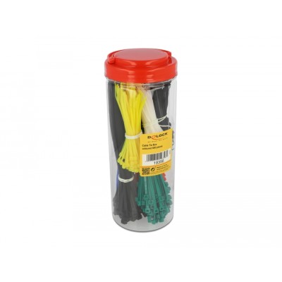 Delock Cable tie assortment box 600 pieces assorted colours