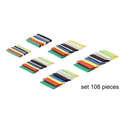 Delock Heat shrink tube set 108 pieces assorted colours