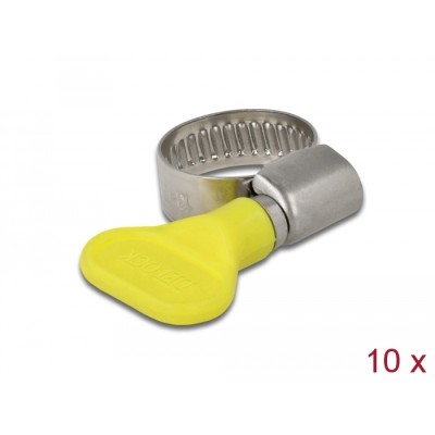 Delock Butterfly Hose Clamp 13 - 19 mm 10 pieces yellow