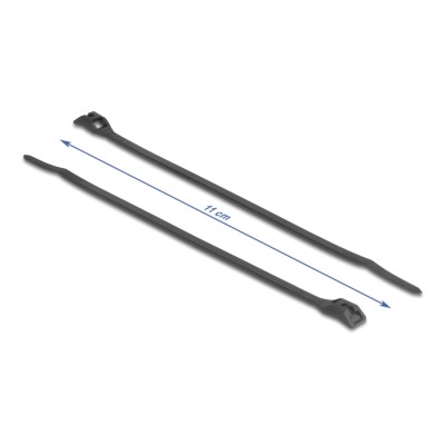 Delock Cable tie with flat head L 110 x W 2.5 mm 100 pieces black 2