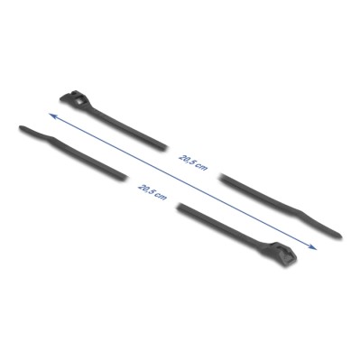 Delock Cable tie with flat head L 205 x W 2.5 mm 100 pieces black 2