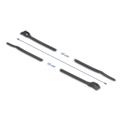 Delock Cable tie with flat head L 150 x W 3.6 mm 100 pieces black 2