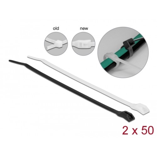 Delock Cable tie with flat head L 280 x W 4.6 mm 100 pieces
