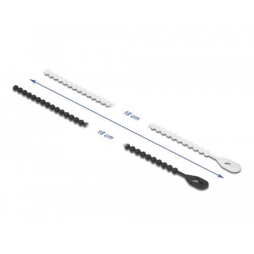 Delock Beaded Cable Tie reusable L 180 x W 3.6 mm 100 pieces