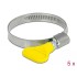 Delock Butterfly Hose Clamp stainless steel 400 SS 32 - 50 mm 5 pieces yellow