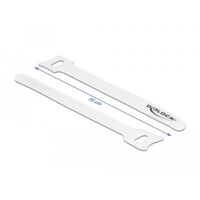 Delock Hook-and-loop cable tie L 150 x W 12 mm white 10 pieces 2