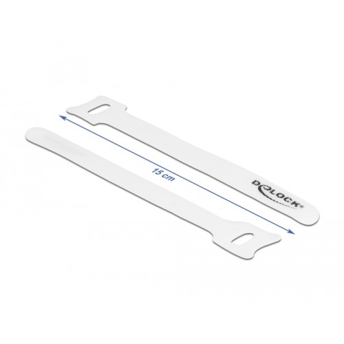 Delock Hook-and-loop cable tie L 150 x W 12 mm white 10 pieces