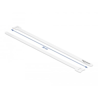 Delock Hook-and-loop cable tie L 300 x W 12 mm white 10 pieces 2