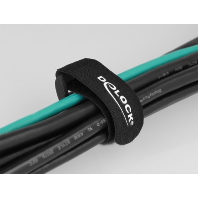 Delock Hook-and-loop cable tie with loop L 150 x W 20 mm black 5 pieces 2