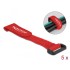 Delock Hook-and-loop cable tie with loop L 150 x W 20 mm red 5 pieces