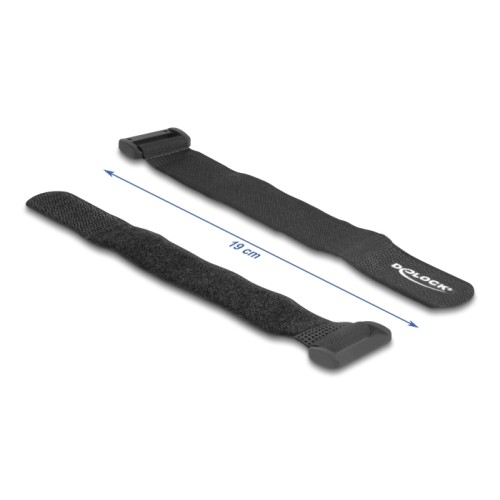 Delock Hook-and-loop cable tie with loop L 190 x W 25 mm black 5 pieces
