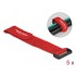 Delock Hook-and-loop cable tie with loop L 190 x W 25 mm red 5 pieces
