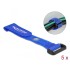 Delock Hook-and-loop cable tie with Loop and Fastening Eyelet L 150 x W 20 mm blue 5 pieces