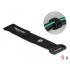 Delock Hook-and-loop cable tie with Loop and Fastening Eyelet L 190 x W 25 mm black 5 pieces
