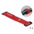 Delock Hook-and-loop cable tie with Loop and Fastening Eyelet L 190 x W 25 mm red 5 pieces