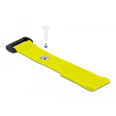Delock Hook-and-loop cable tie with Loop and Fastening Eyelet L 190 x W 25 mm yellow 5 pieces 2