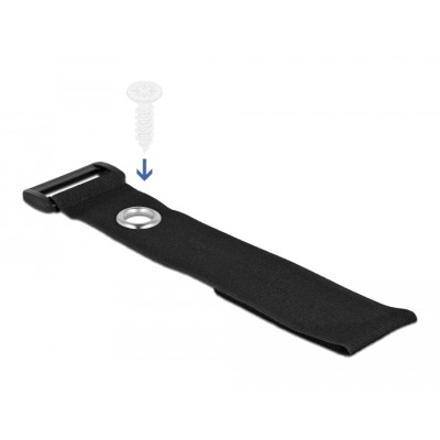Delock Hook-and-loop cable tie with Loop and Fastening Eyelet L 280 x W 38 mm black 3 pieces 2
