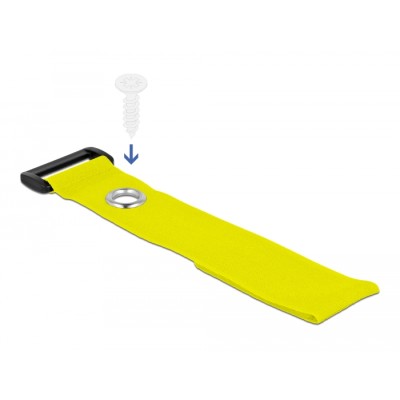Delock Hook-and-loop cable tie with Loop and Fastening Eyelet L 280 x W 38 mm yellow 3 pieces 2