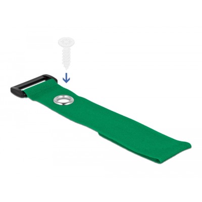 Delock Hook-and-loop cable tie with Loop and Fastening Eyelet L 280 x W 38 mm green 3 pieces 2