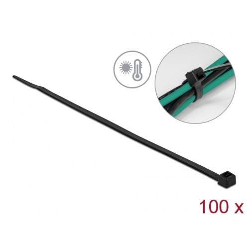 Delock Cable tie heat resistant L 200 x W 4.8 mm black 100 pieces