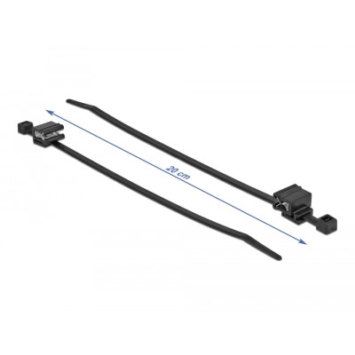 Delock Cable tie with edge clip L 200 x W 4.8 mm black 50 pieces 2