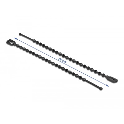 Delock Beaded Cable Tie reusable L 100 x W 2.4 mm black 100 pieces 2