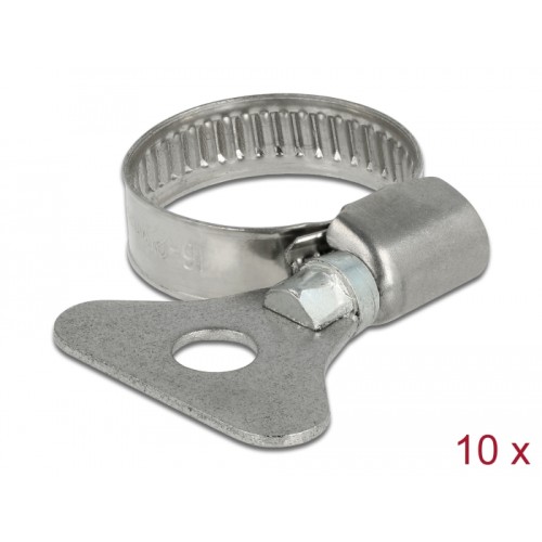 Delock Butterfly Hose Clamp 16 - 25 mm 10 pieces metal