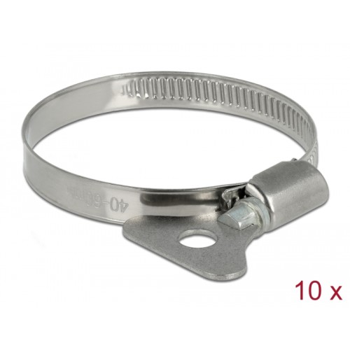 Delock Butterfly Hose Clamp 40 - 60 mm 10 pieces metal